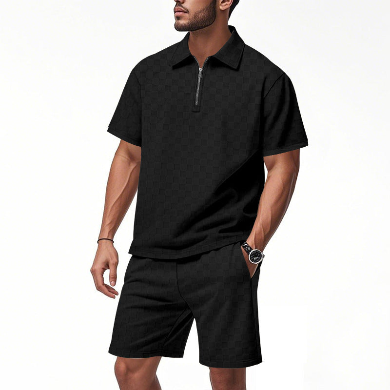 Summer Men's Loose Casual Two-Piece Set – Short Sleeve Top & Shorts