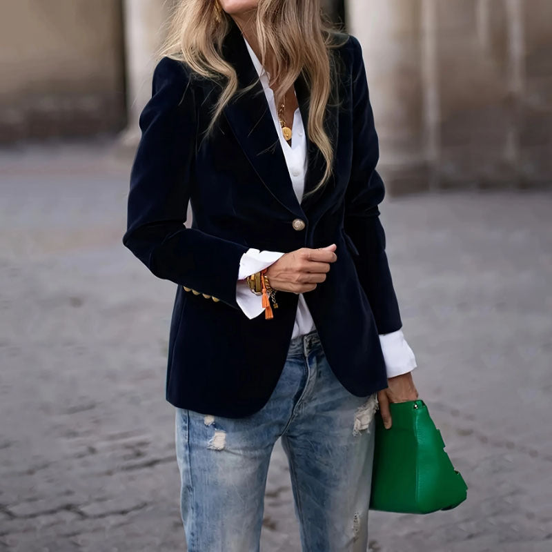 Velvet Lapel Casual Slim Single-breasted Jacket