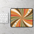 Swirly Retro Paw Mouse Pad