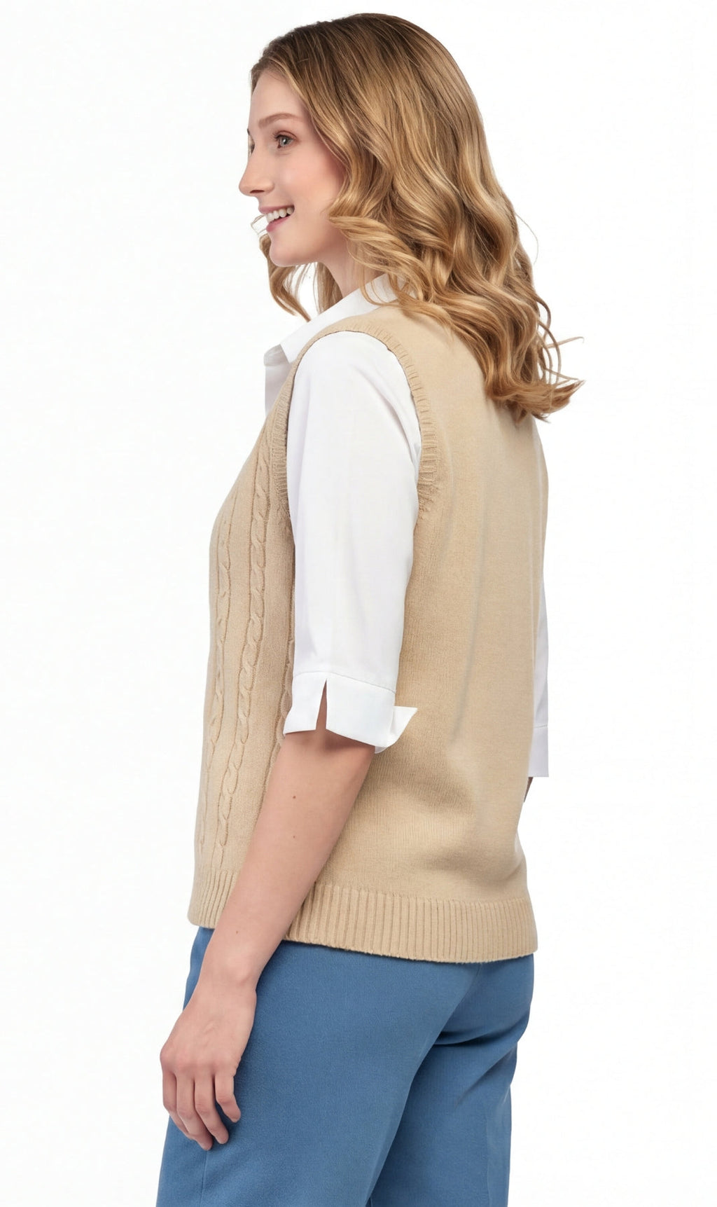 Womens Button Front Sweater Vest