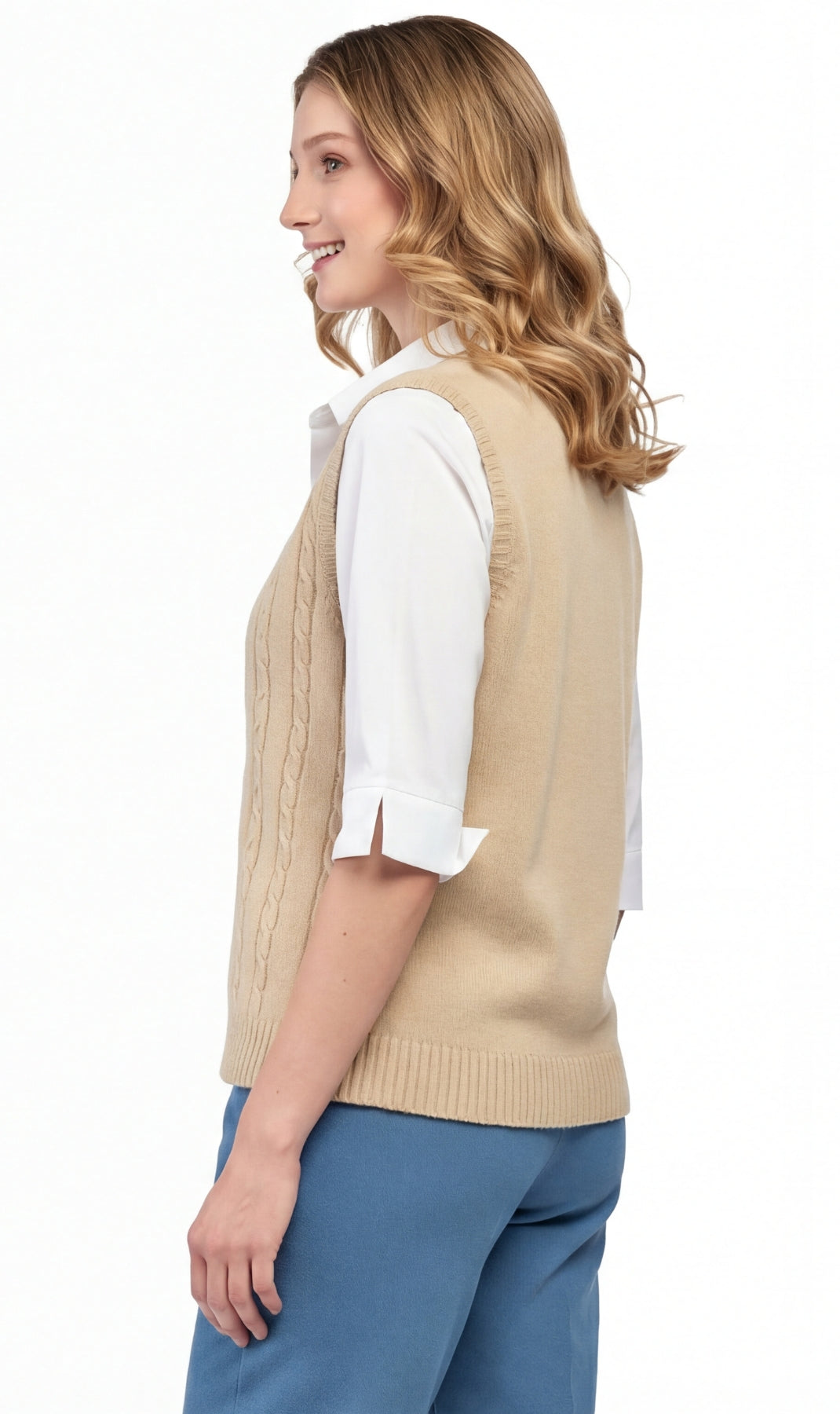 Womens Button Front Sweater Vest
