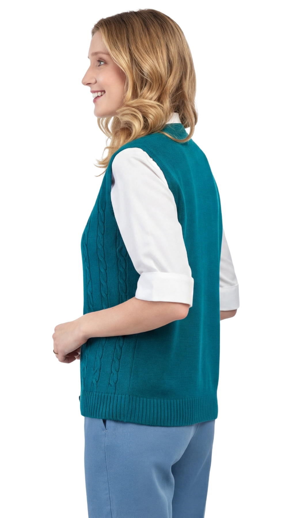 Womens Button Front Sweater Vest