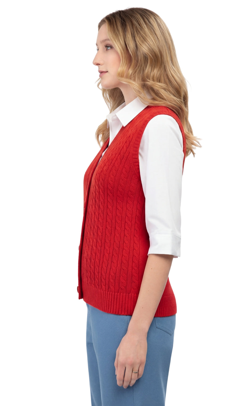 Womens Button Front Sweater Vest