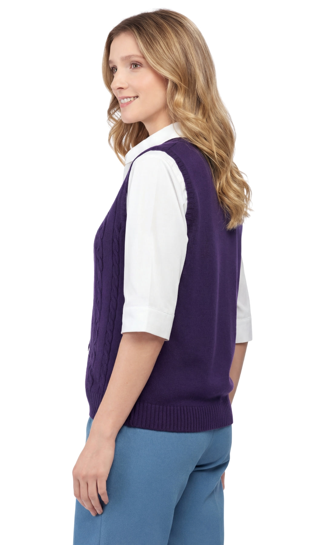 Womens Button Front Sweater Vest