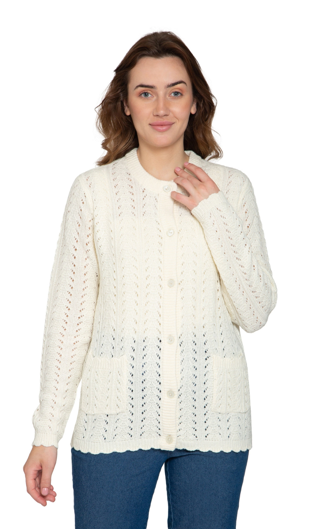 Women's Button Front Crochet Cardigan