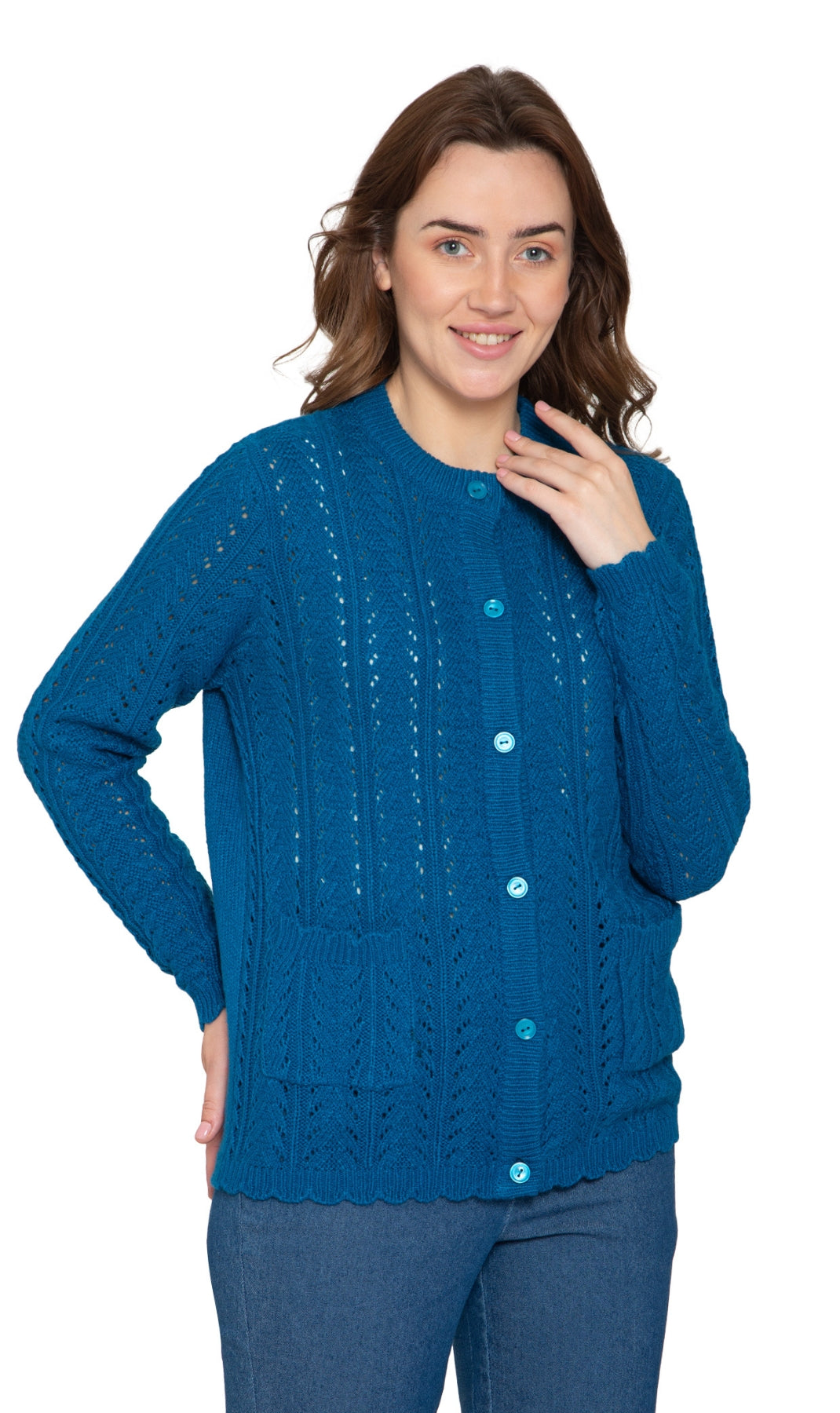 Women's Button Front Crochet Cardigan