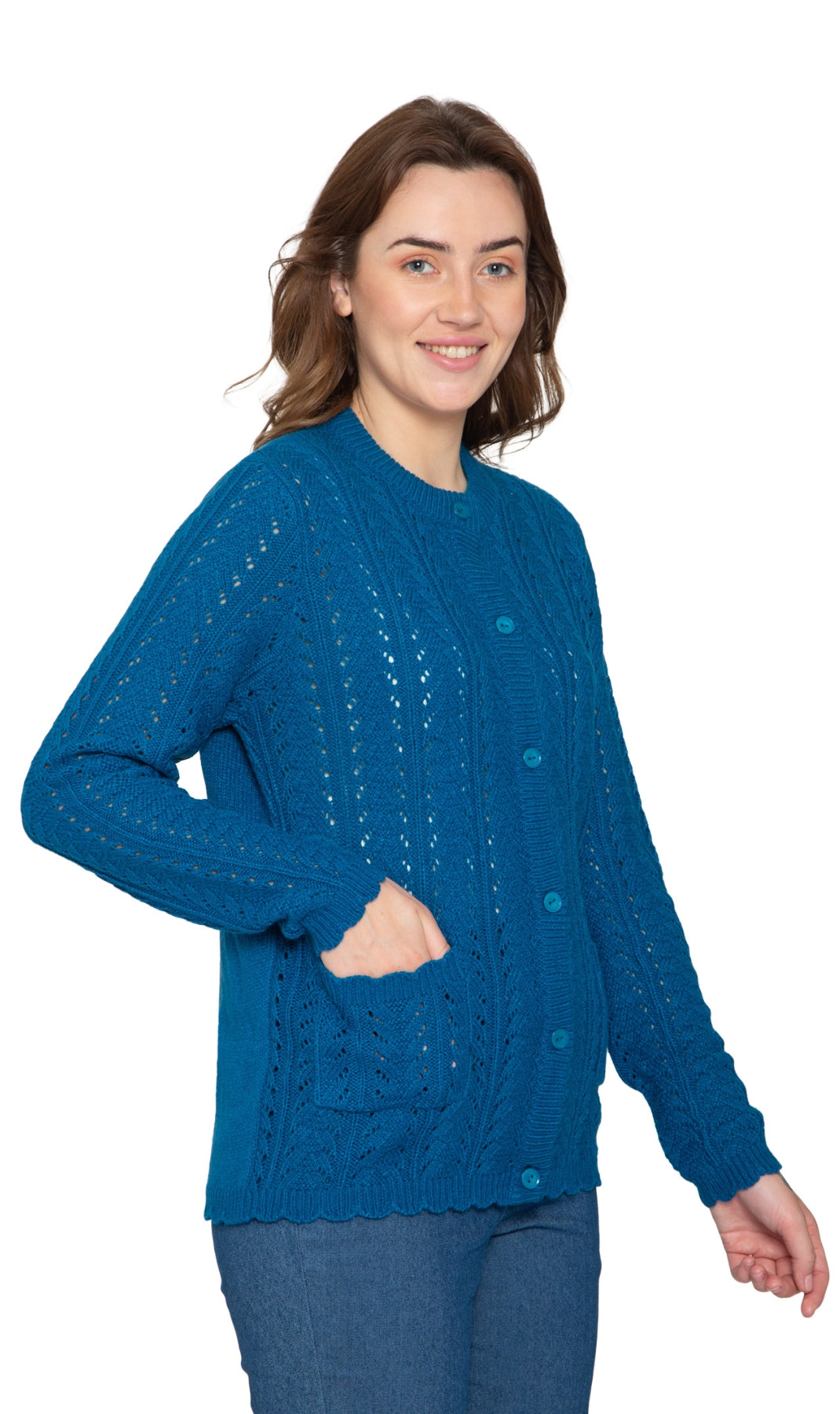 Women's Button Front Crochet Cardigan