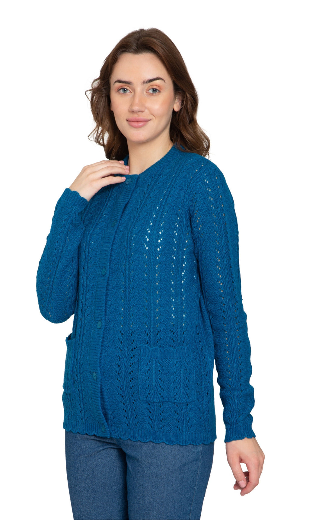 Women's Button Front Crochet Cardigan