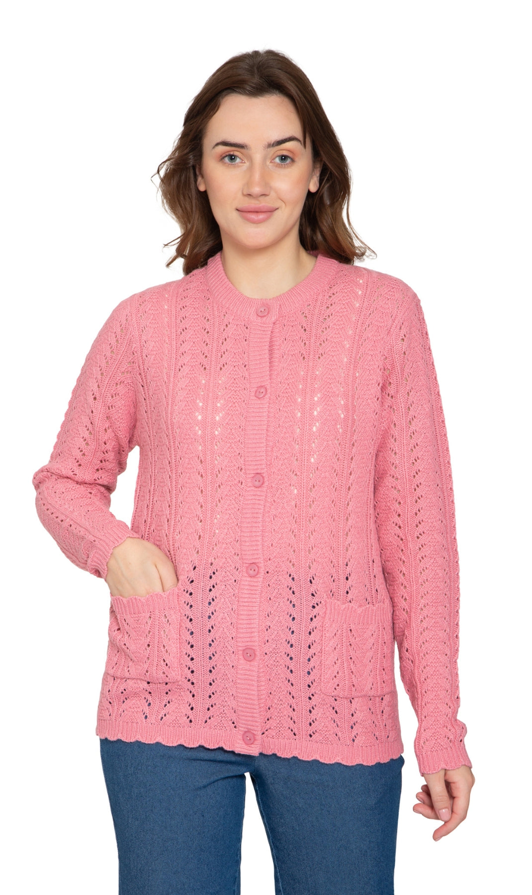 Women's Button Front Crochet Cardigan