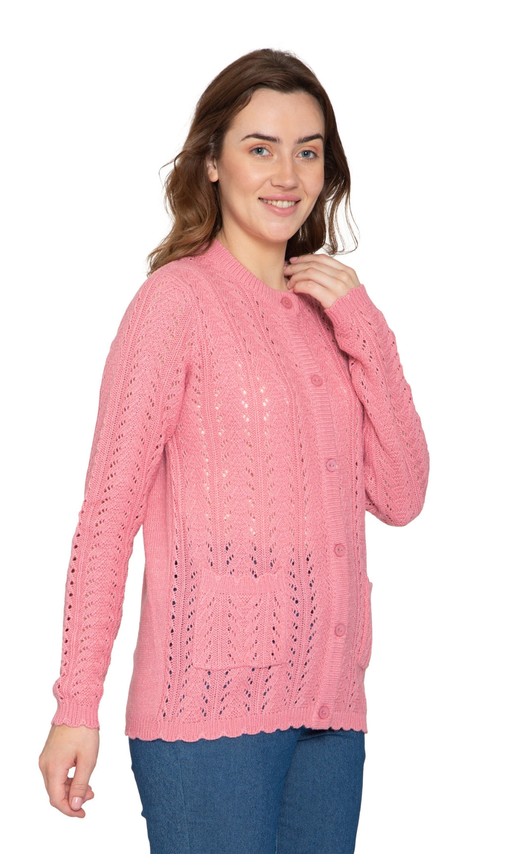 Women's Button Front Crochet Cardigan
