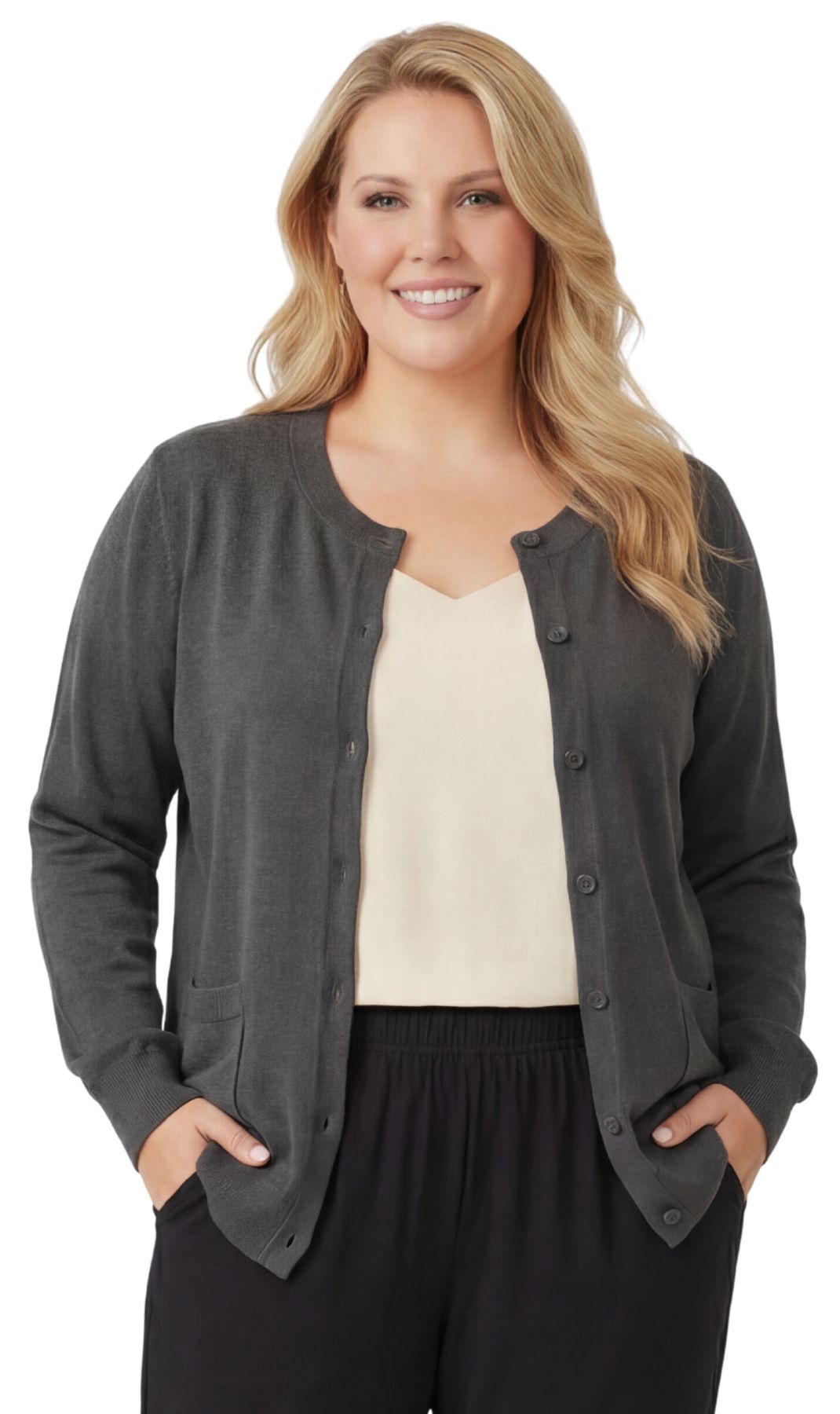 Women's Soft Cotton Button-Up Cardigan