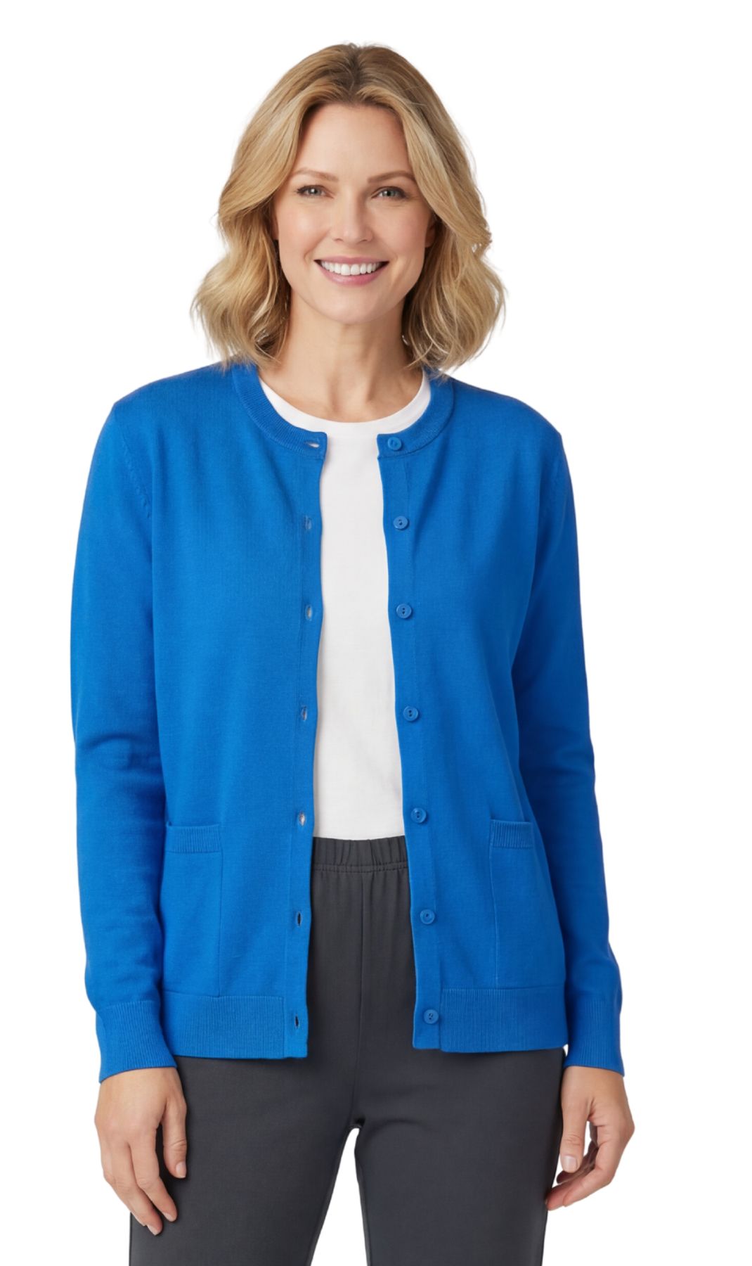 Damen Strickjacke aus weicher Baumwolle mit Knopfleiste