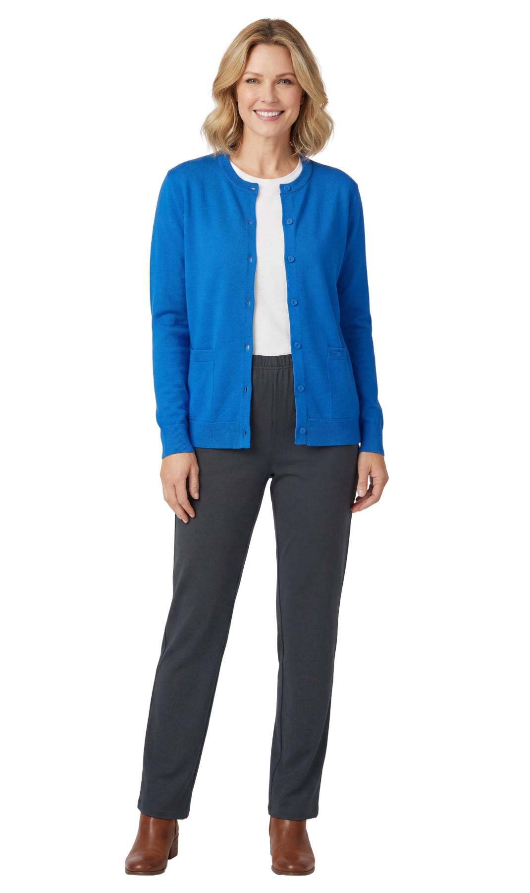 Women's Soft Cotton Button-Up Cardigan