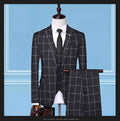 Men's Checkered Three-Piece Suit – Professional Work Suit