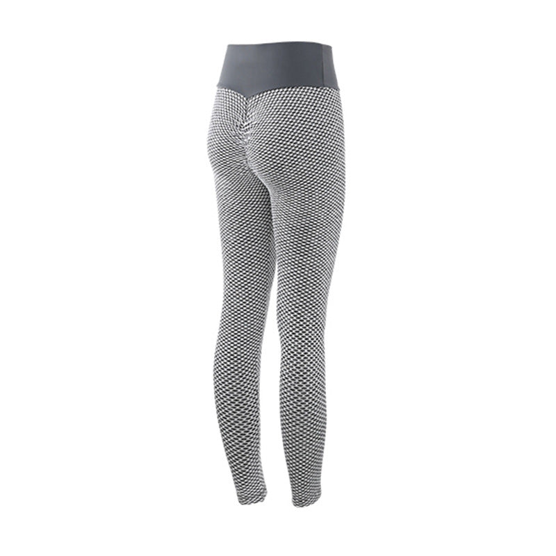 Women's Plaid Seamless High Waist Yoga Leggings – Breathable Fitness Gym Pants