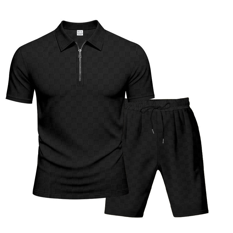 Summer Men's Loose Casual Two-Piece Set – Short Sleeve Top & Shorts