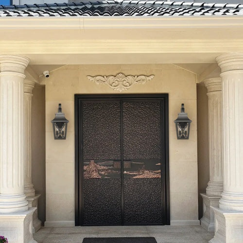 Sleek Matte Black 2-Light Outdoor Wall Sconce