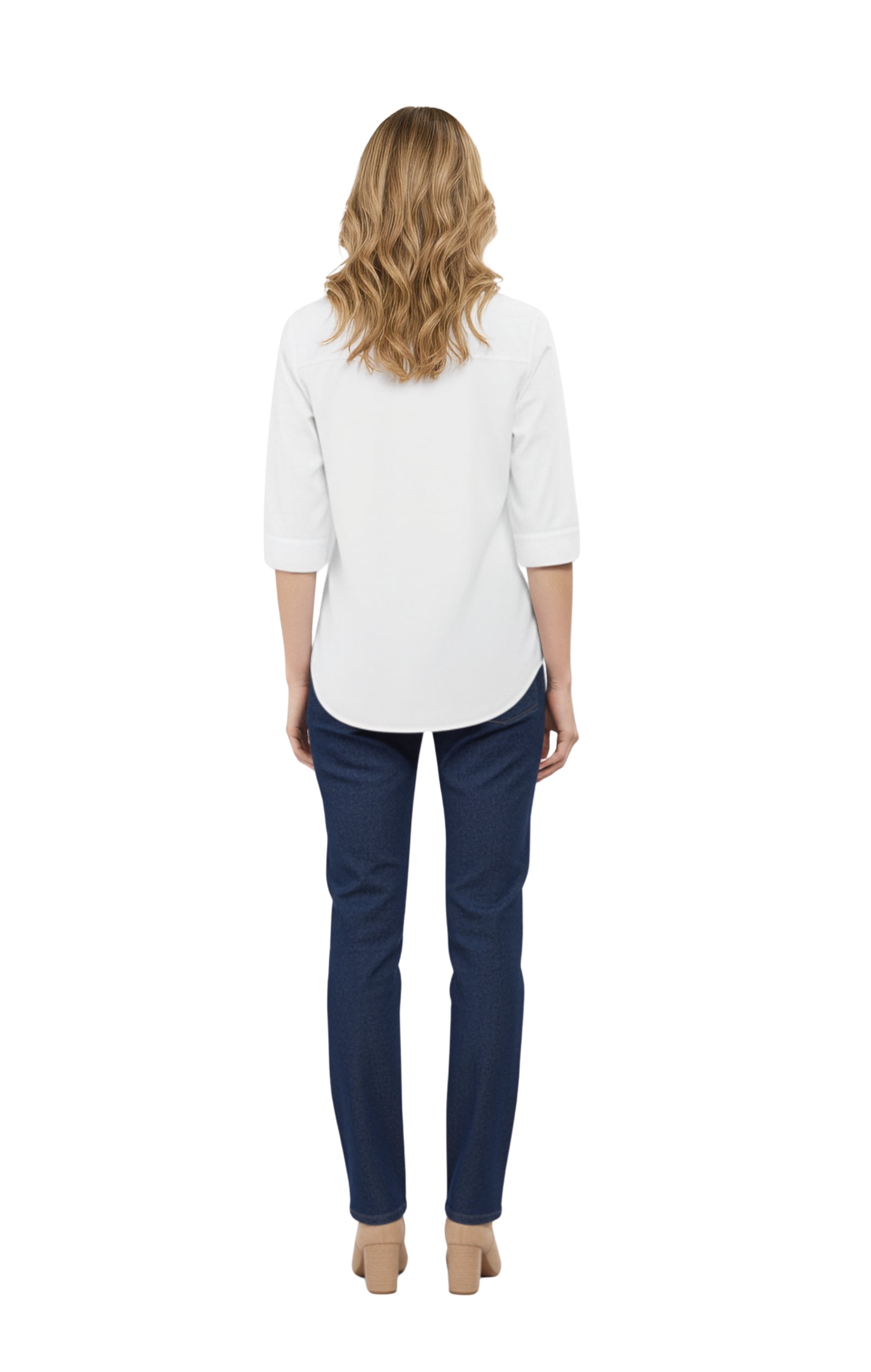 Women Button Down Collared Shirt