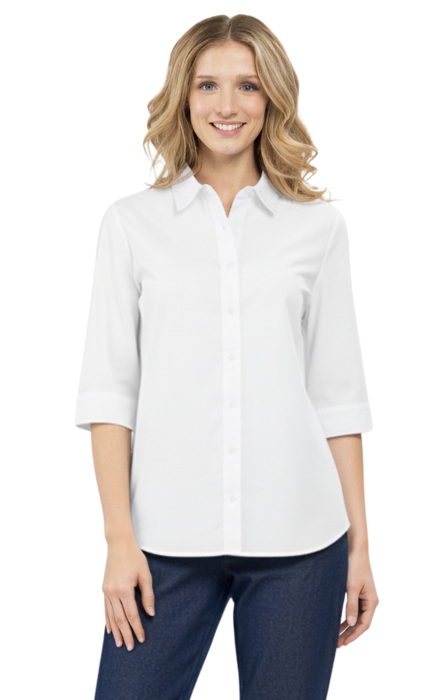 Women Button Down Collared Shirt