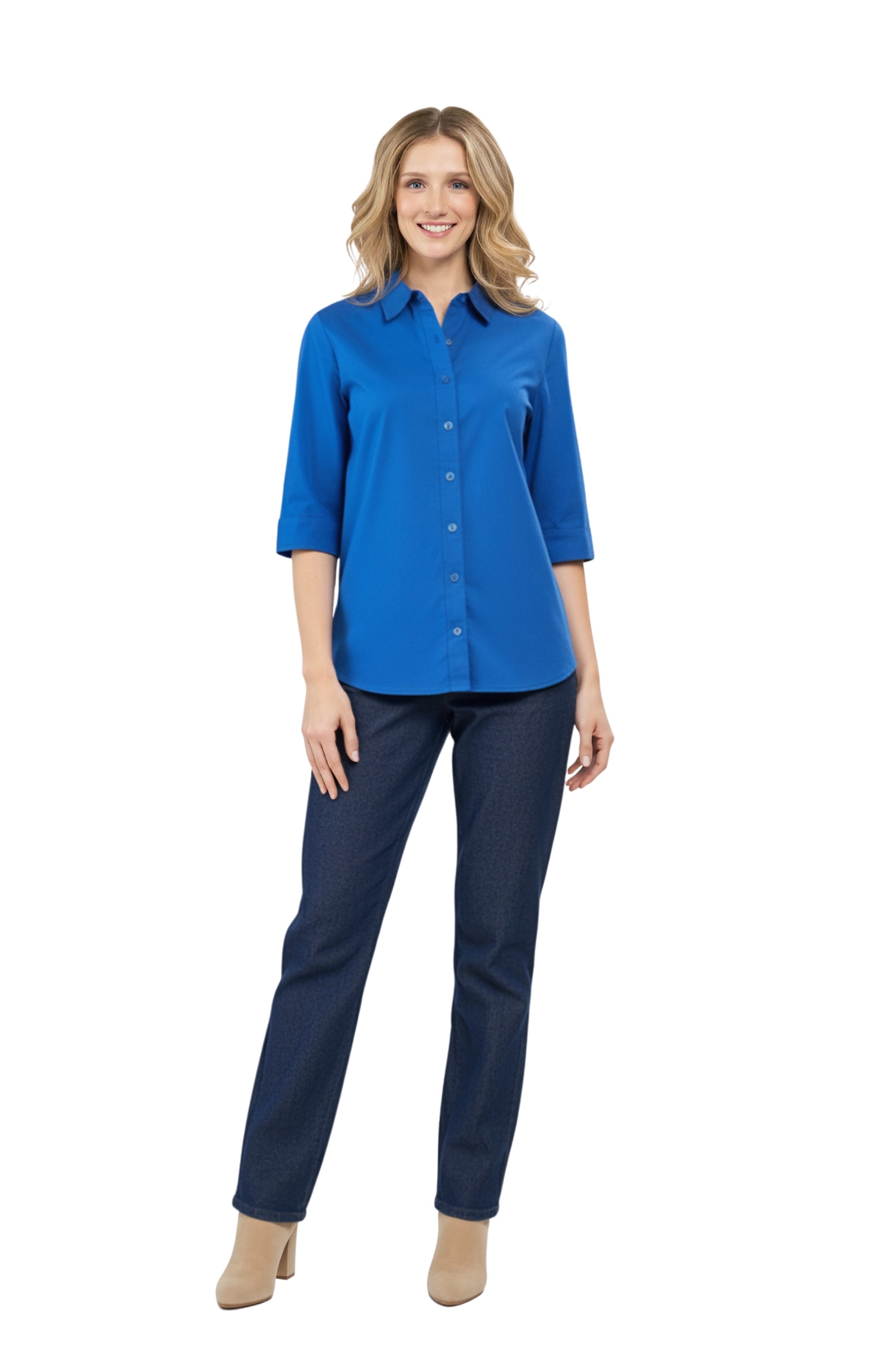 Women Button Down Collared Shirt