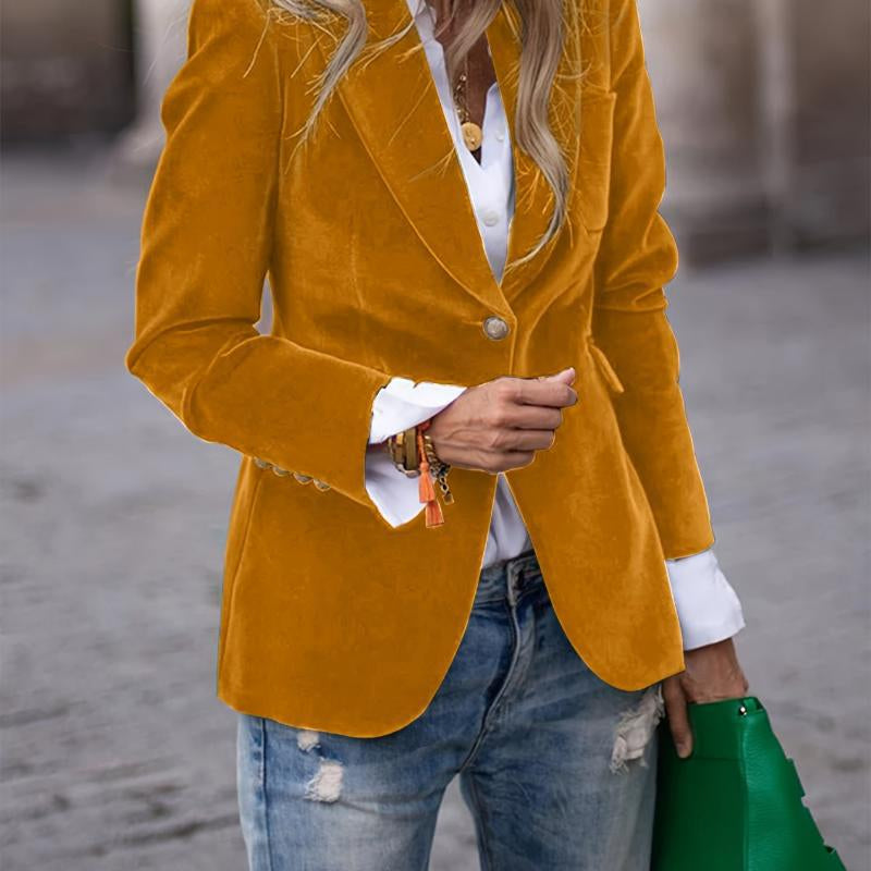 Velvet Lapel Casual Slim Single-breasted Jacket