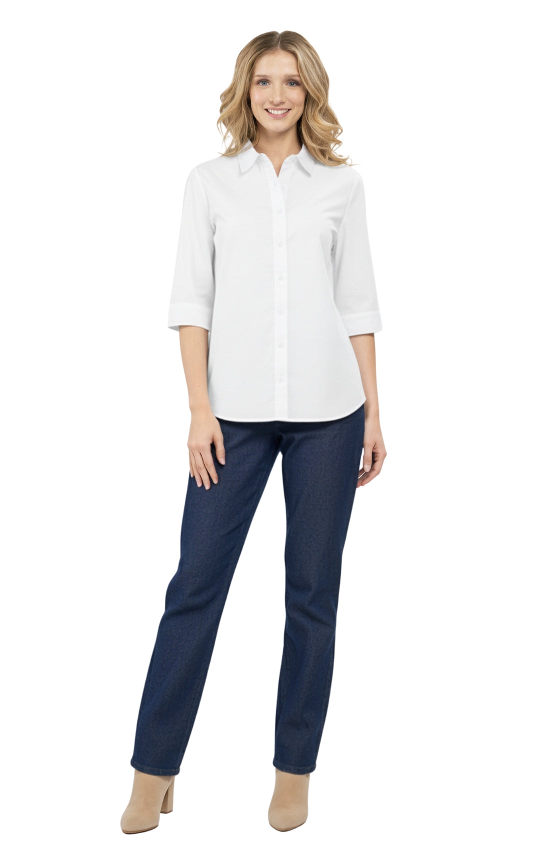 Women Button Down Collared Shirt