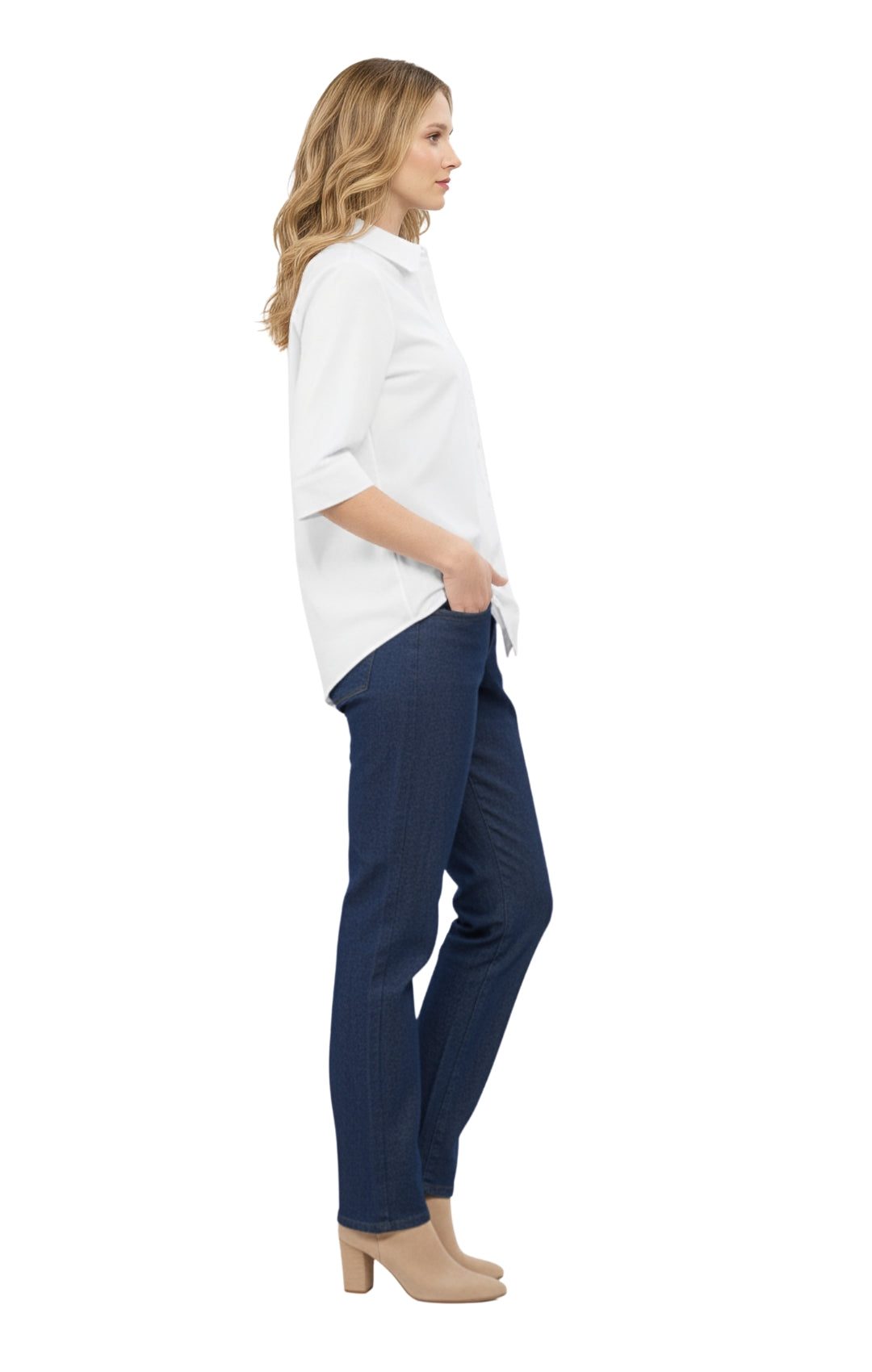 Women Button Down Collared Shirt
