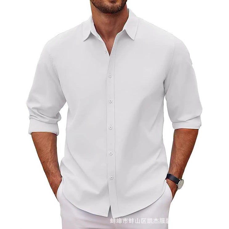Men's Long-Sleeve Lapel Shirt – American Retro Loose Fit Cardigan