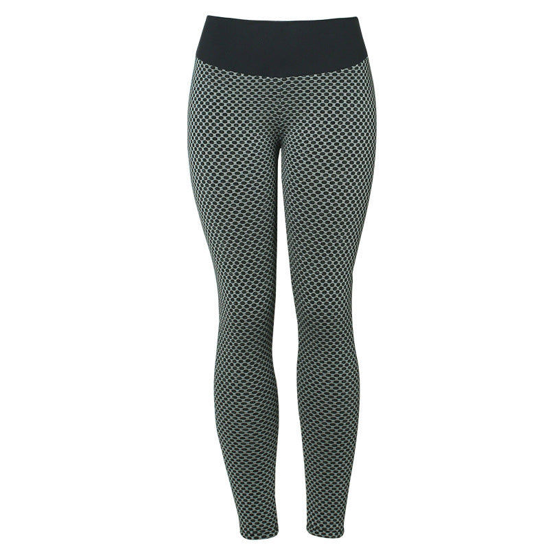 Women's Plaid Seamless High Waist Yoga Leggings – Breathable Fitness Gym Pants