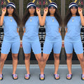 Summer Solid Color Two-Piece Set – Short Sleeve T-Shirt & Culotte Shorts