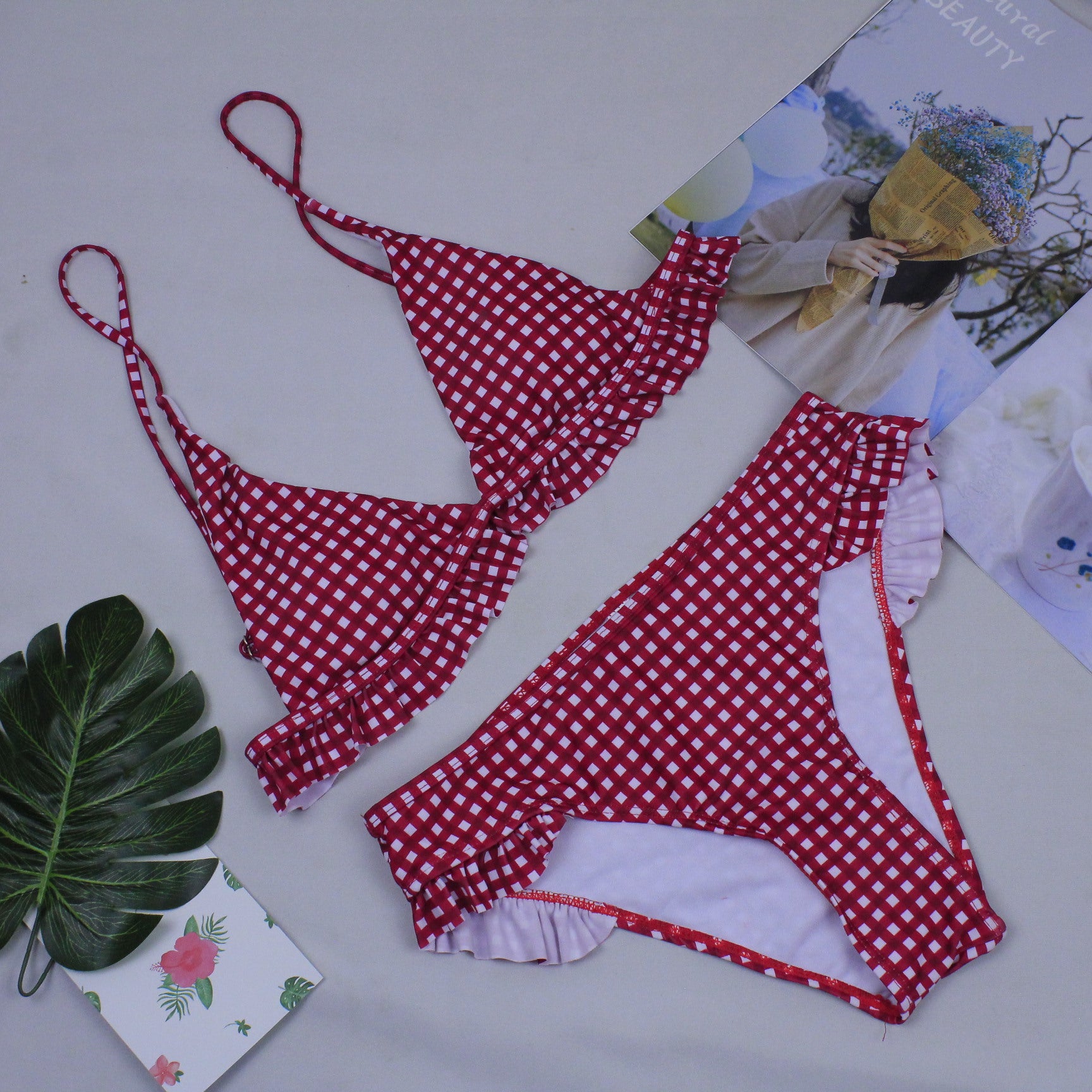 Sexy Plaid Bikini – Red & Green Plaid Women's Bathing Suit
