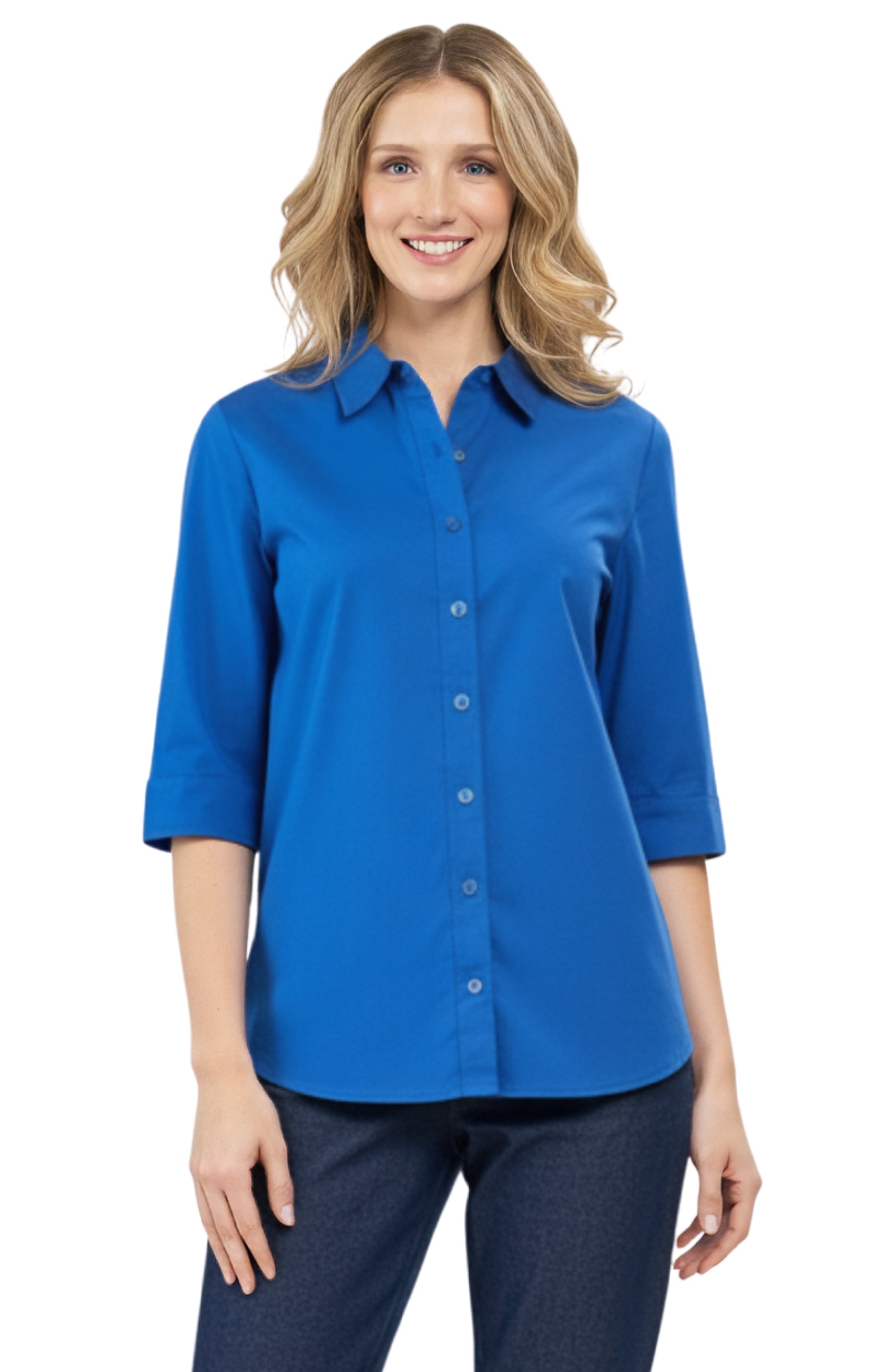 Women Button Down Collared Shirt