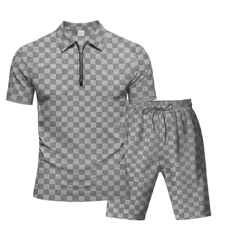 Summer Men's Loose Casual Two-Piece Set – Short Sleeve Top & Shorts
