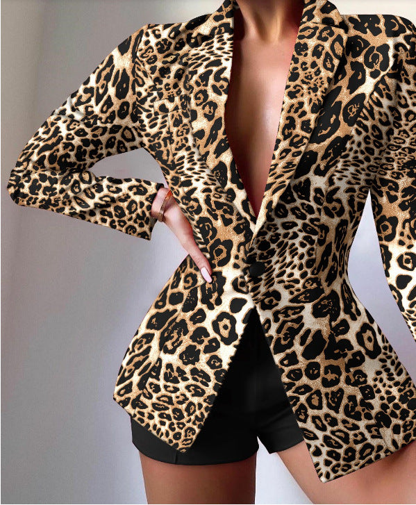 Printed Spliced Blazer Jacket