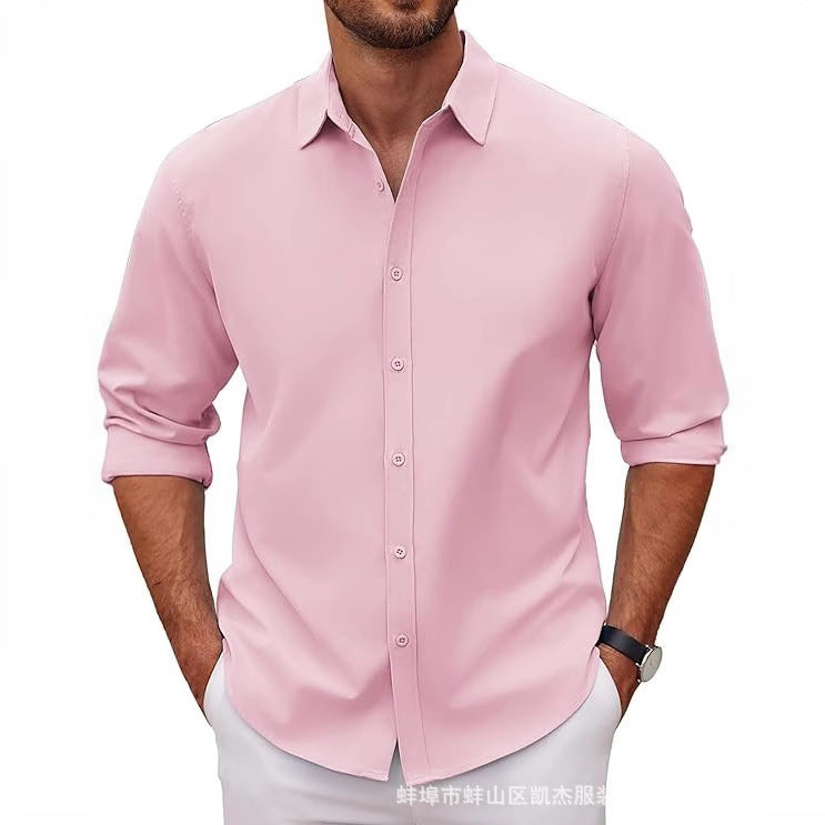 Men's Long-Sleeve Lapel Shirt – American Retro Loose Fit Cardigan