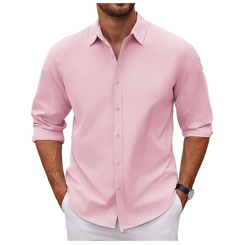 Men's Long-Sleeve Lapel Shirt – American Retro Loose Fit Cardigan