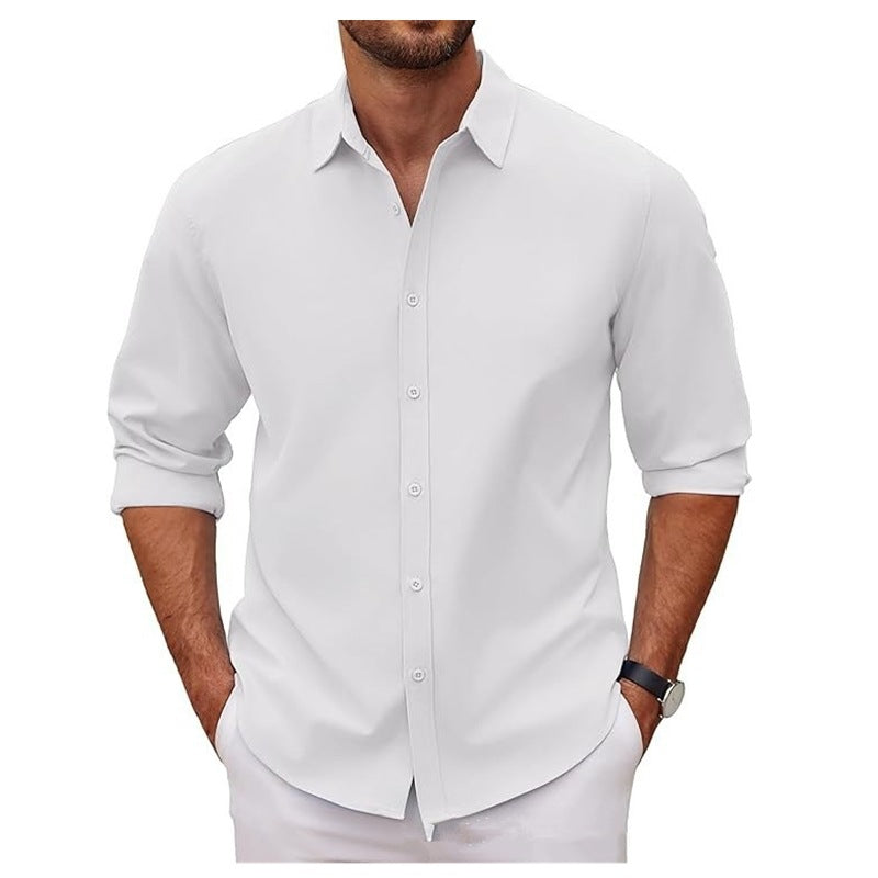 Men's Long-Sleeve Lapel Shirt – American Retro Loose Fit Cardigan