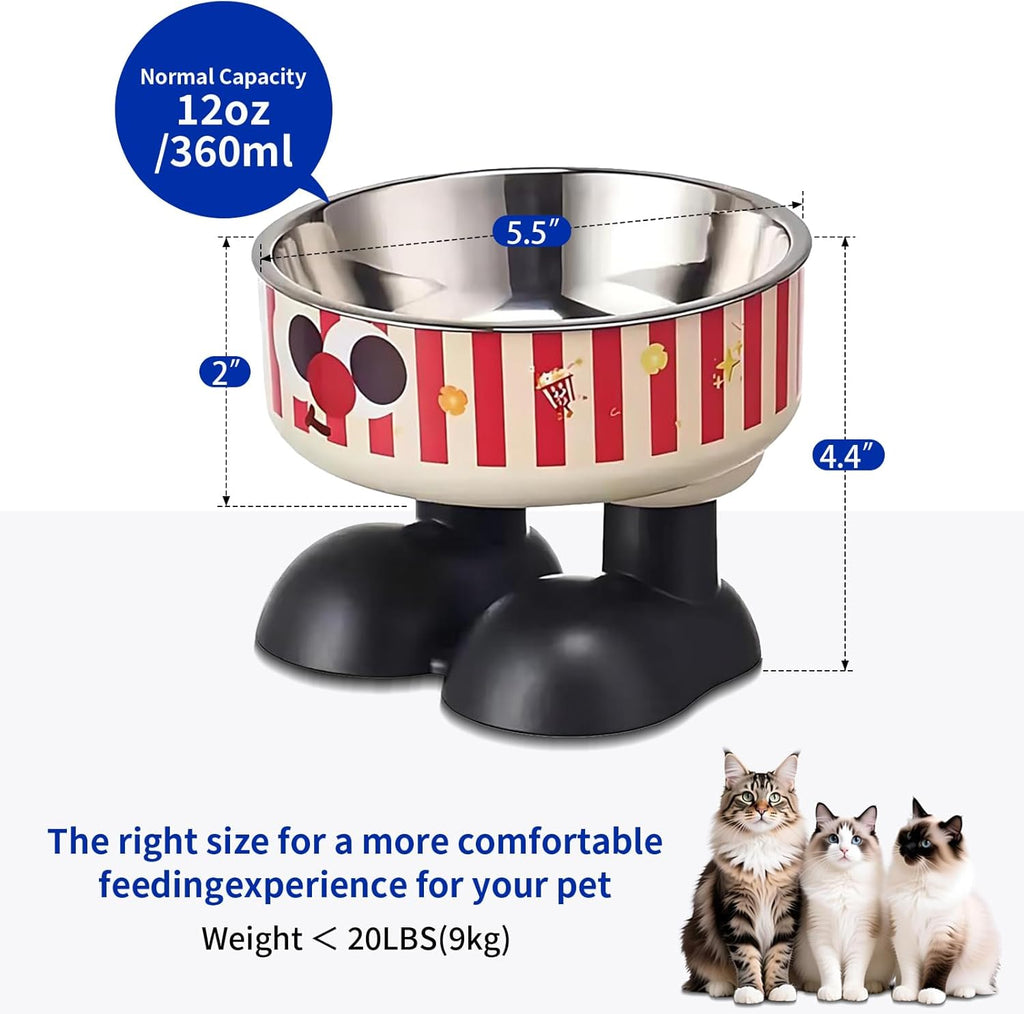 Striped Elevated Pet Bowl