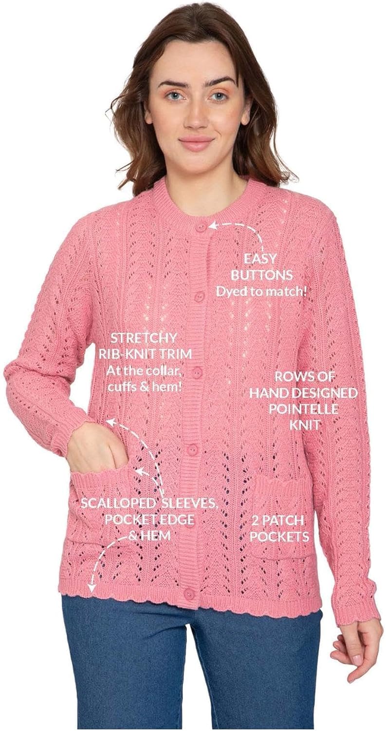 Women's Button Front Crochet Cardigan