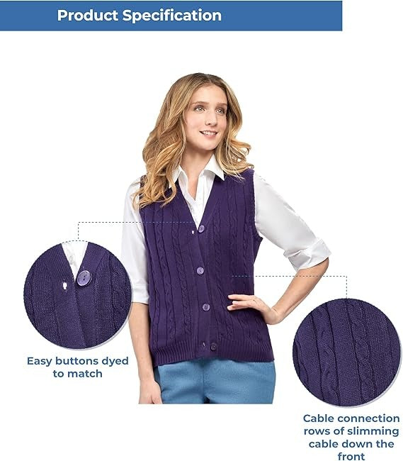 Womens Button Front Sweater Vest