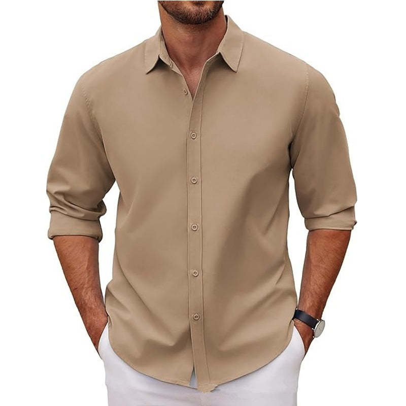 Men's Long-Sleeve Lapel Shirt – American Retro Loose Fit Cardigan