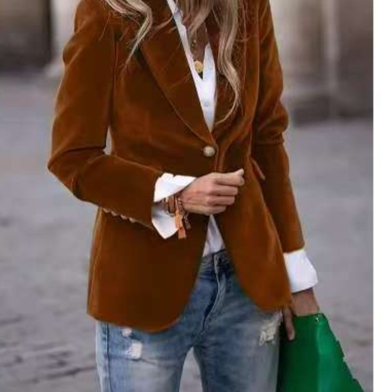 Velvet Lapel Casual Slim Single-breasted Jacket