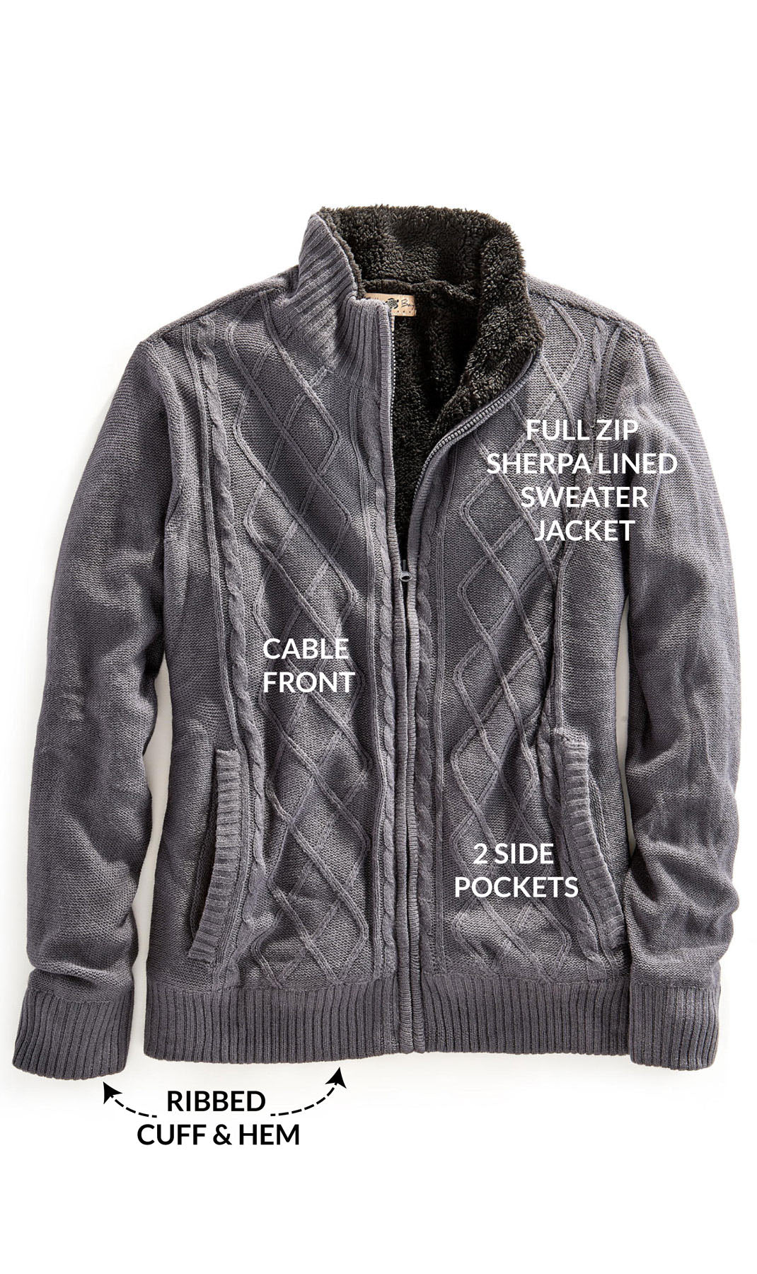 Mens Fleece Lined Sweater