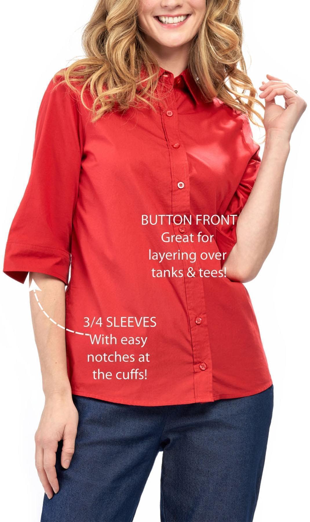 Women Button Down Collared Shirt