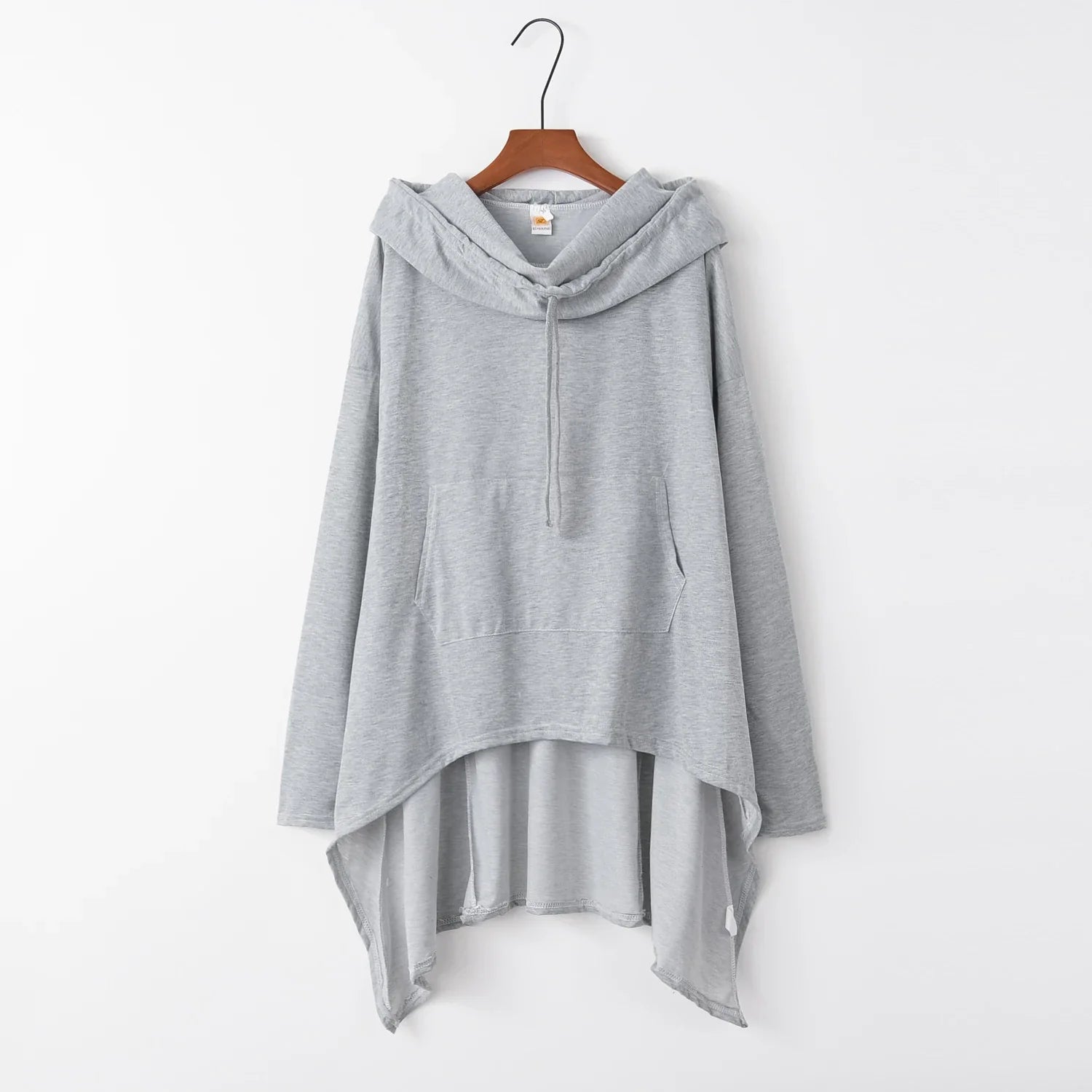 Women's Oversized Solid Hoodie — Loose Fit, Pockets, Autumn/Winter