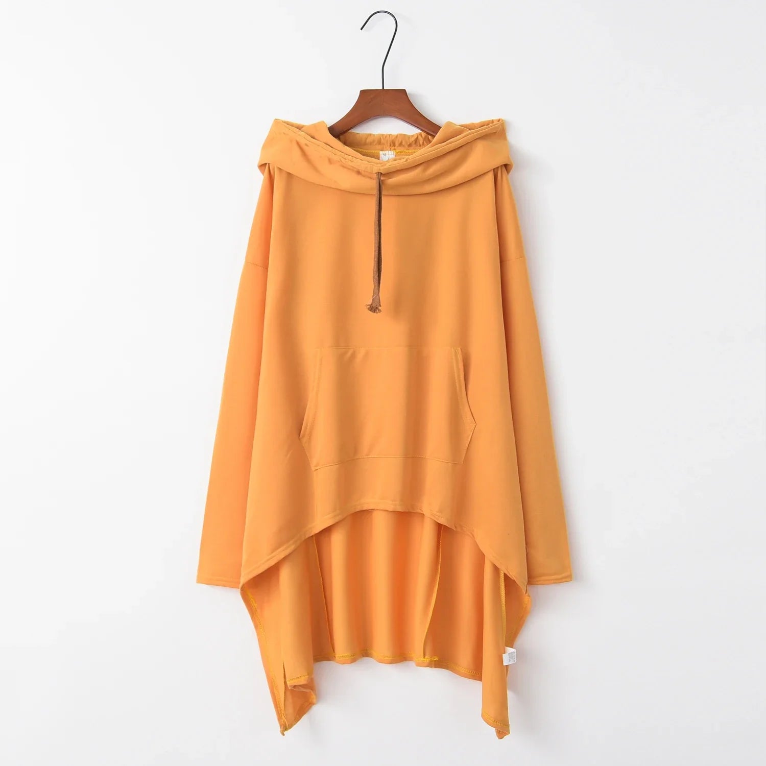Women's Oversized Solid Hoodie — Loose Fit, Pockets, Autumn/Winter