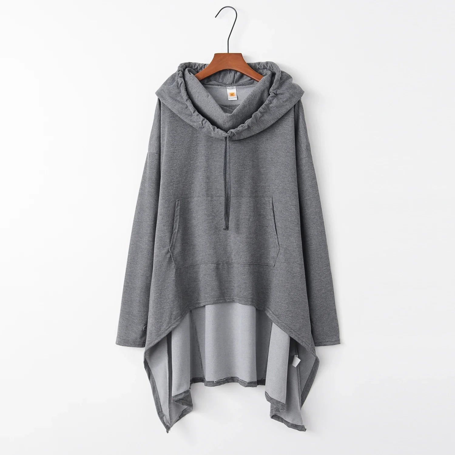 Women's Oversized Solid Hoodie — Loose Fit, Pockets, Autumn/Winter