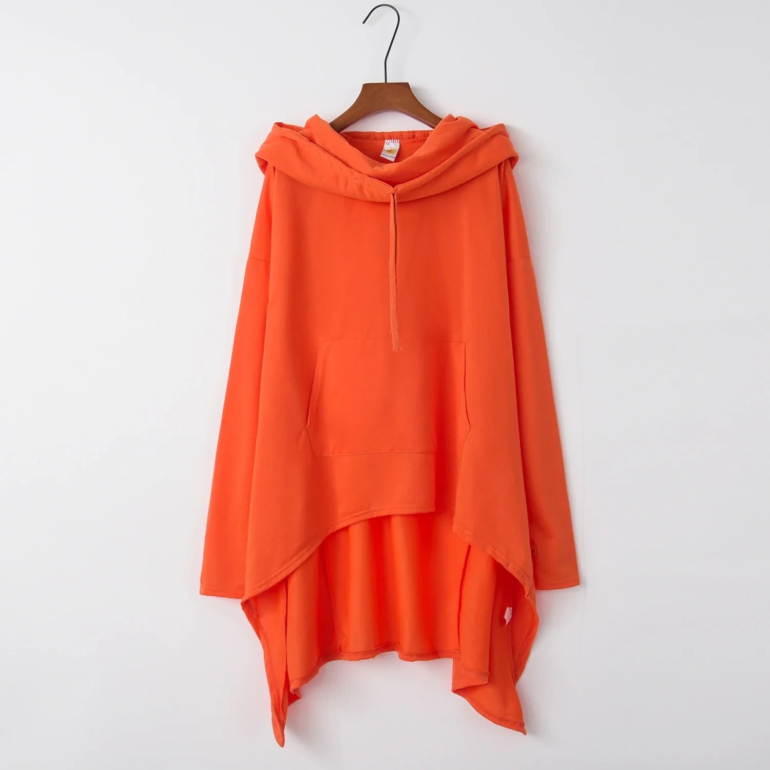 Women's Oversized Solid Hoodie — Loose Fit, Pockets, Autumn/Winter