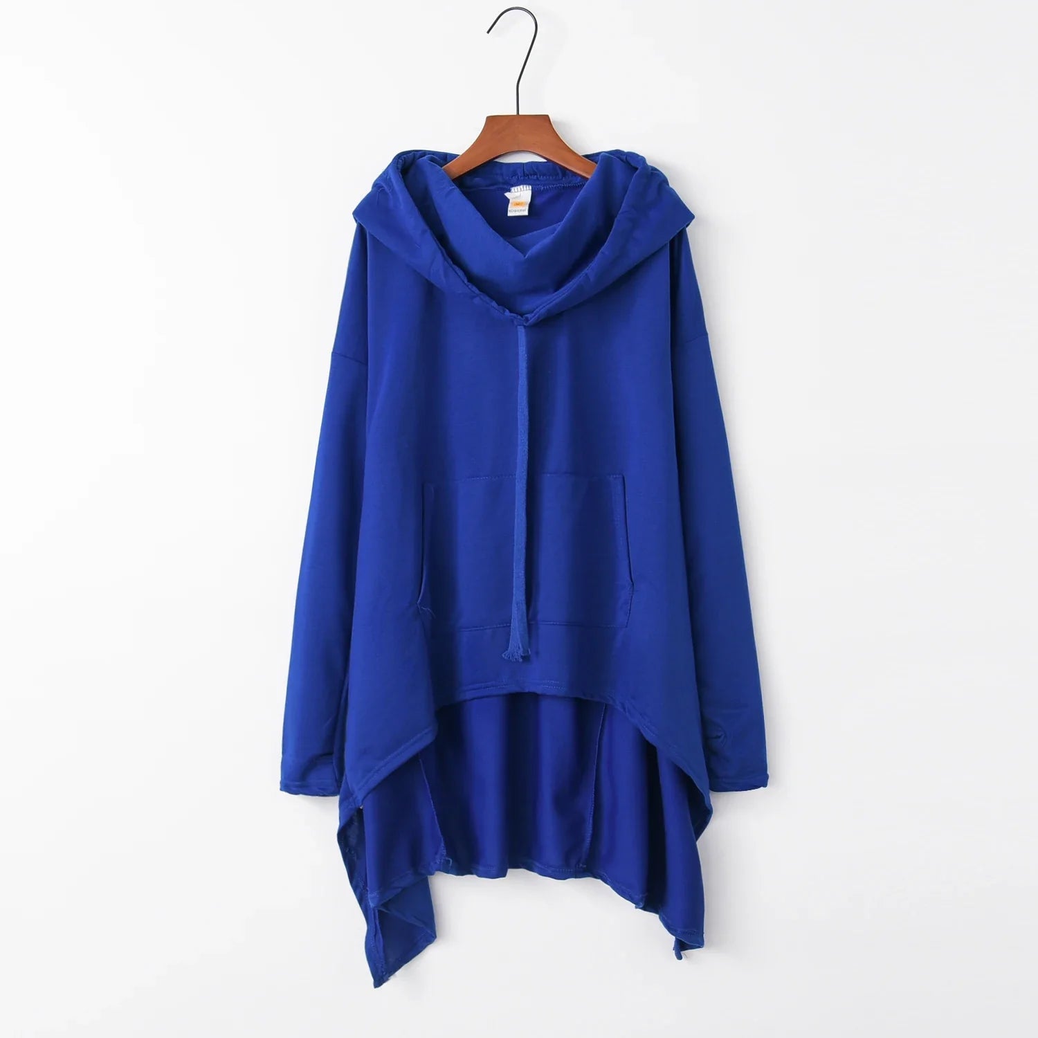 Women's Oversized Solid Hoodie — Loose Fit, Pockets, Autumn/Winter