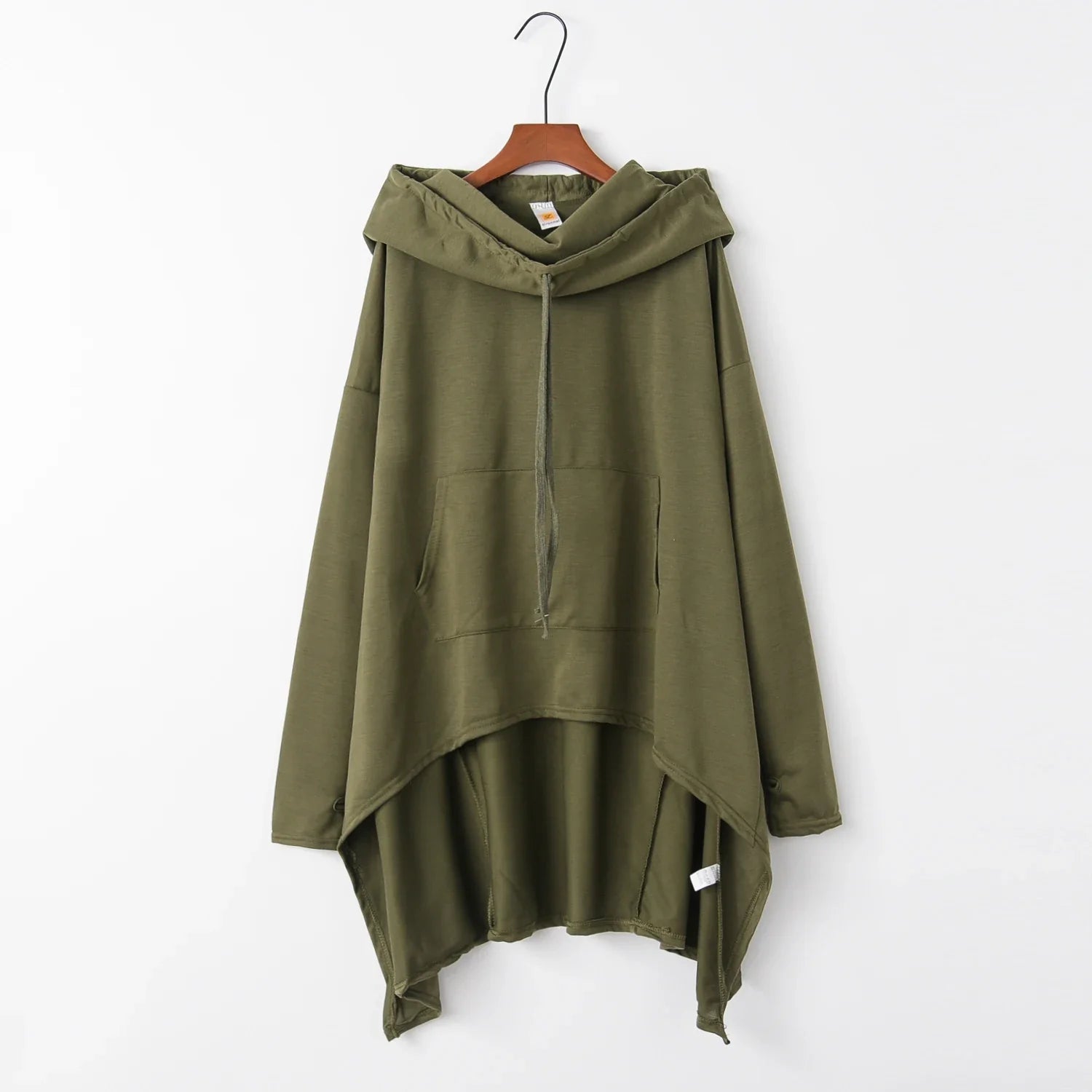 Women's Oversized Solid Hoodie — Loose Fit, Pockets, Autumn/Winter